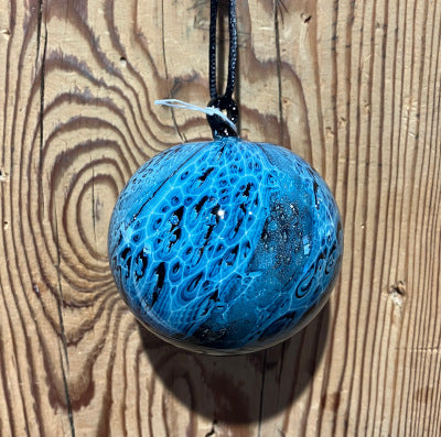 Josh Simpson Contemporary Glass: Blue New Mexico Ornament