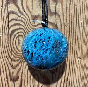 Josh Simpson Contemporary Glass: Blue New Mexico Ornament