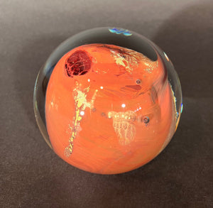 Josh Simpson Contemporary Glass: 3" Red New Mexico Inhabited Planet