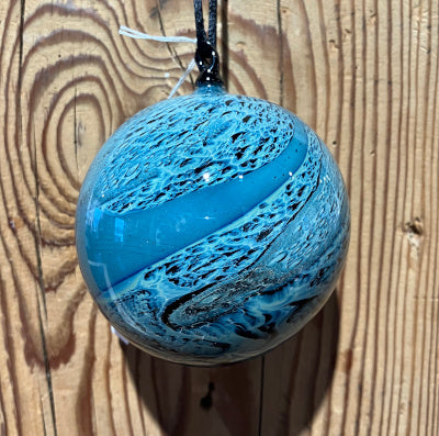 Josh Simpson Contemporary Glass: Blue New Mexico Ornament