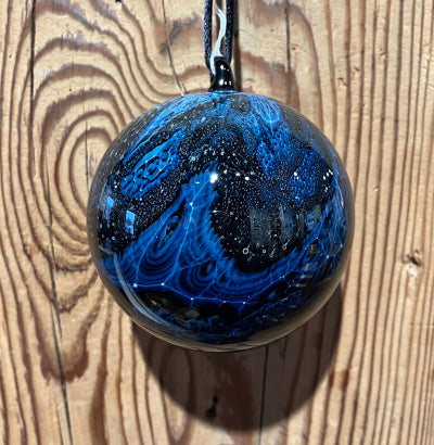 Josh Simpson Contemporary Glass: Blue New Mexico Ornament