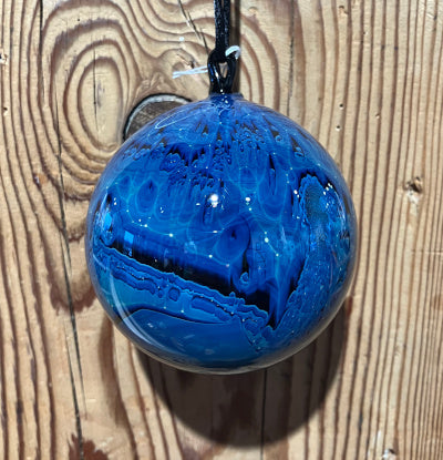 Josh Simpson Contemporary Glass: Blue New Mexico Ornament
