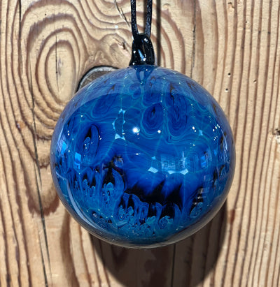 Josh Simpson Contemporary Glass: Blue New Mexico Ornament