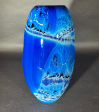 Load image into Gallery viewer, Josh Simpson Contemporary Glass: Blue New Mexico Vase