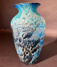Load image into Gallery viewer, Josh Simpson Contemporary Glass: Blue New Mexico Vase