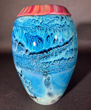 Load image into Gallery viewer, Josh Simpson Contemporary Glass: Blue New Mexico Vase