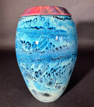 Load image into Gallery viewer, Josh Simpson Contemporary Glass: Blue New Mexico Vase