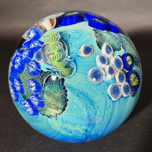 Load image into Gallery viewer, Josh Simpson Contemporary Glass: 4.25" Blue New Mexico Megaplanet