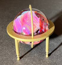 Load image into Gallery viewer, Josh Simpson Contemporary Glass: 1.75" Corona Cat's Eye Planet and Stand