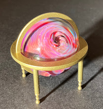 Load image into Gallery viewer, Josh Simpson Contemporary Glass: 1.75" Corona Cat's Eye Planet and Stand