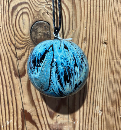 Josh Simpson Contemporary Glass: Blue New Mexico Ornament