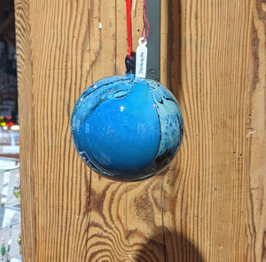 Josh Simpson Contemporary Glass: Blue New Mexico Ornament