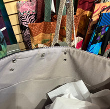 Load image into Gallery viewer, Katherine MacColl: Large Tote Gray Purple Honey/Charcoal