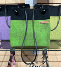 Load image into Gallery viewer, Katherine MacColl: Bright Green Houndstooth Small Square Tote