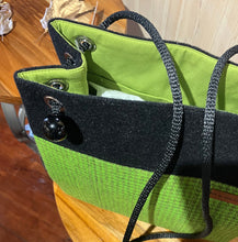 Load image into Gallery viewer, Katherine MacColl: Bright Green Houndstooth Small Square Tote