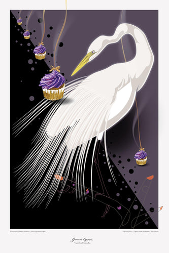 Slothman & Luvfish: Great Egret with Cupcakes