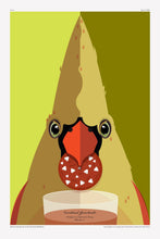 Load image into Gallery viewer, Luvfish &amp; Slothman: Cardinal Grosbeak and Red Velvet Print