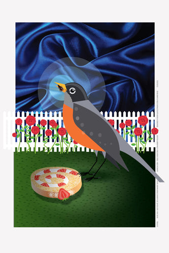 Luvfish & Slothman: American Robin With Strawberry Roulade