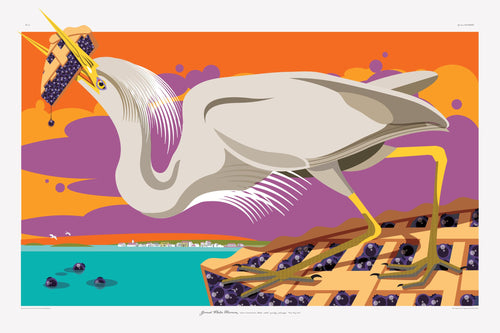 Luvfish & Slothman: Great White Heron with Blueberry Pie