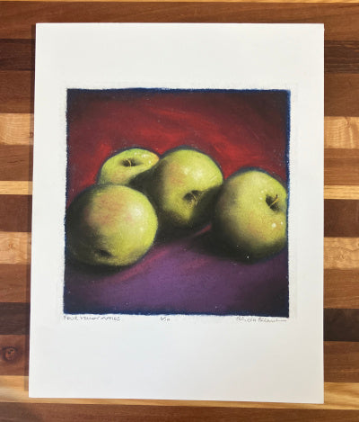 Rebecca Clark: Four Yellow Apples Print