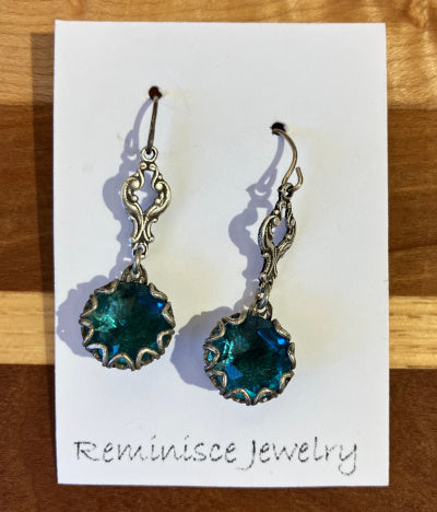Reminisce Jewelry: Aqua Bohemian Glass Earrings