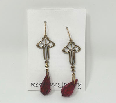 Reminisce Jewelry: Garnet Drop Earrings