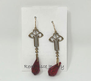 Reminisce Jewelry: Garnet Drop Earrings