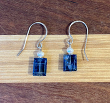 Load image into Gallery viewer, Rebecca Rose: Iolite and Pearl Earrings