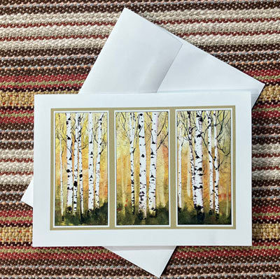Polly French: Birch Triptych Card
