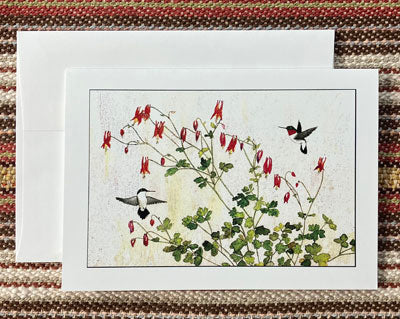 Polly French: Ruby-throated Hummingbirds Card