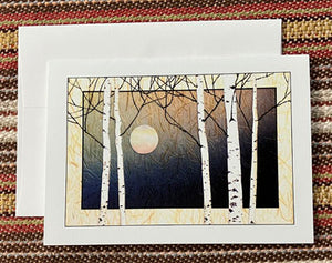Polly French: Dark Sky Birch Card