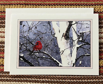 Polly French: Cardinal, Birch and Snow Card