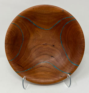 Sandy Renna: Cherry Bowl With Turquoise Inlay