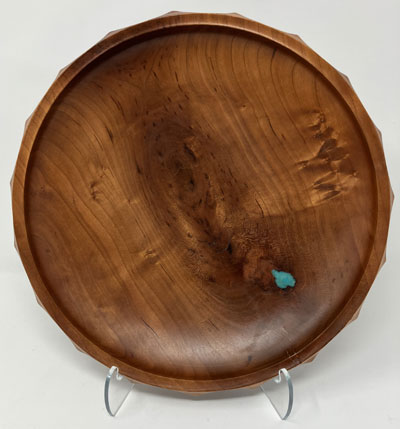 Sandy Renna: Cherry Bowl With Turquoise Inlay