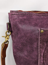 Load image into Gallery viewer, Cowbell Leather Co: Purple Zippered Tote Bag