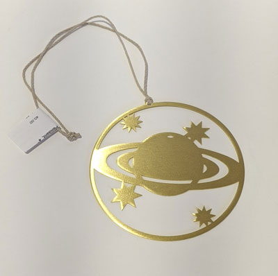 George Reynolds: Saturn Stars Brass Pendant