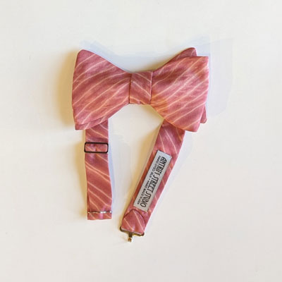 Amy Meltzer: Pink Striped Silk Bowtie