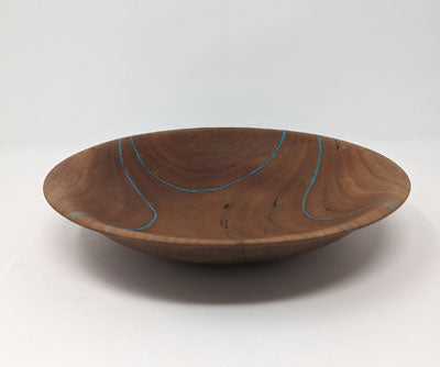 Sandy Renna: Cherry Bowl With Turquoise Inlay