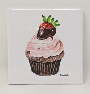 Don Carter: Strawberry Cupcake Coaster