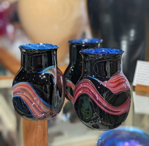 Josh Simpson Contemporary Glass: Midnight Corona Swirl Tumbler