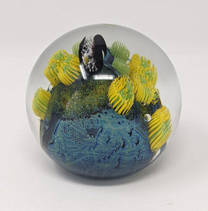 Josh Simpson Contemporary Glass: 3" Inhabited Paperweight