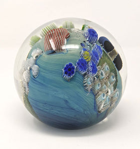 Josh Simpson Contemporary Glass: 4.25" Blue New Mexico Megaplanet