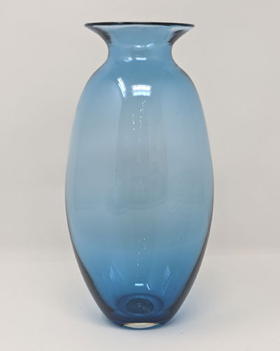 Josh Simpson Contemporary Glass: Clear Turquoise Vase