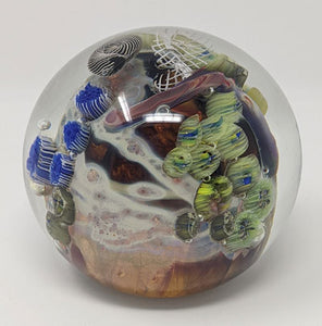 Josh Simpson Contemporary Glass: 3.5" Cloud Planet Paperweight