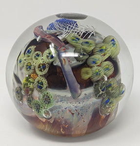 Josh Simpson Contemporary Glass: 3.5" Cloud Planet Paperweight