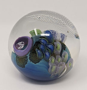 Josh Simpson Contemporary Glass: 3.0" Inhabited Paperweight