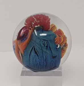 Josh Simpson Contemporary Glass: 1.75" Heart Planet