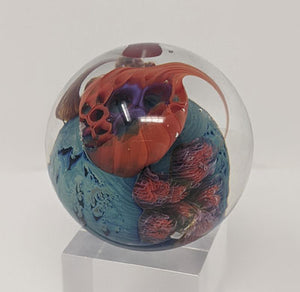 Josh Simpson Contemporary Glass: 1.75" Heart Planet