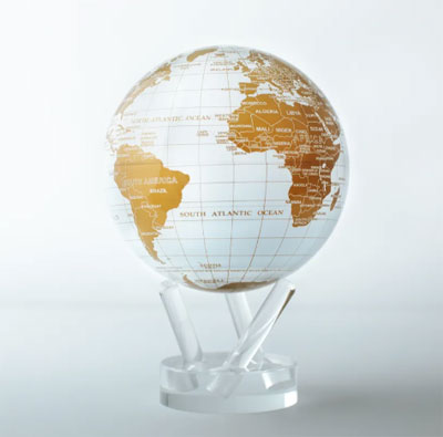 MOVA Globes: White and Gold Mova Globe